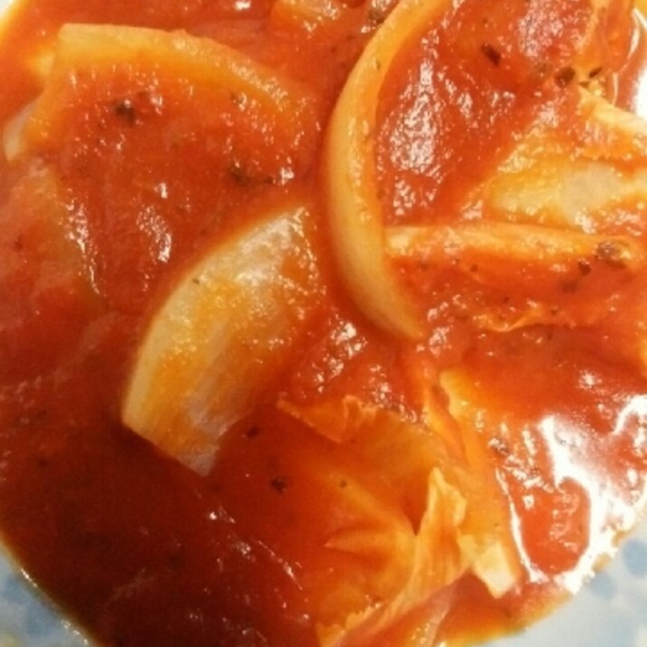 タマネギと白菜のトマトケチャップ煮